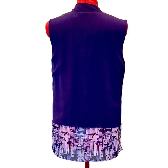 Disney Kingdom Couture Blue Silk Sleeveless Blouse – Size Medium - Picture 2 of 8